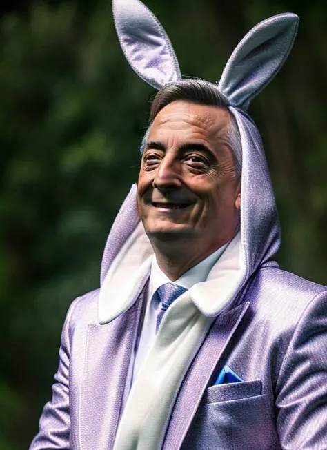 portrait of sks man dressed with ((detailed bunny costume:1.1)), (outdoors:1.2), natural lighting, 4k, 8k, 8k realistic, sharp focus, intricate, high resolution, , <lyco:locon_perfecteyes_v1_from_v1_64_32:0.85> <lora:knestor:1>
