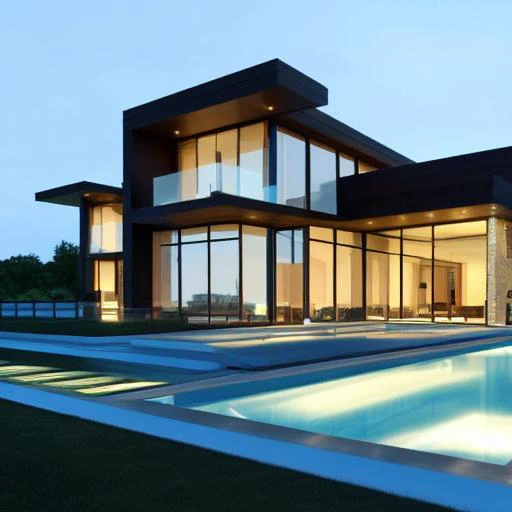 LoRA GDM Luxury Modern House / Building Architecture