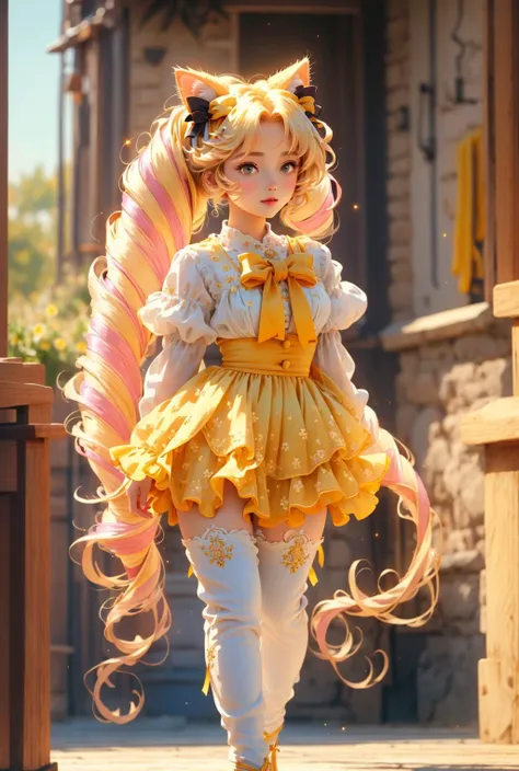 <lora:СÑÐ¸Ð»Ñ Ð¼Ð¸Ð»Ð¾Ð³Ð¾ Ñебенка Cute baby face:1>, <lora:ÐоÑка-девоÑка из Ñок ÑоÑ(Himeko, very long hair, red eyes, hair bow, twin_drills, twintails, long hair,cat ears, yellow cat ears,):0.7>,Himeko, very long hair, red eyes, hair bow, twin_drills, twintails, long hair,cat ears, yellow cat ears, (((masterpiece))), (((best quality))), (((illustration))), (((finely detail))), ((extremely detailed cg unity 8k wallpaper, highres)), (beautiful detailed face and eyes and hair:1.1), (an extremely delicate and beautiful girl:1.2), ultra-detailed, ultra high res, high quality, 4K, extreamly delicate and beautiful, full_body, standing, in full growth, hourglass waist