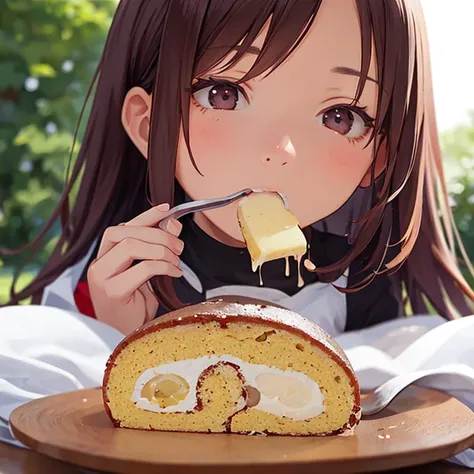 1girl, in mouth <lora:inmouth:0.9>
<lora:rollcake_SD15_V1:0.6> cutrollcake, food, spoon, food focus, plate, blurry, realistic, still life, cake, dessert