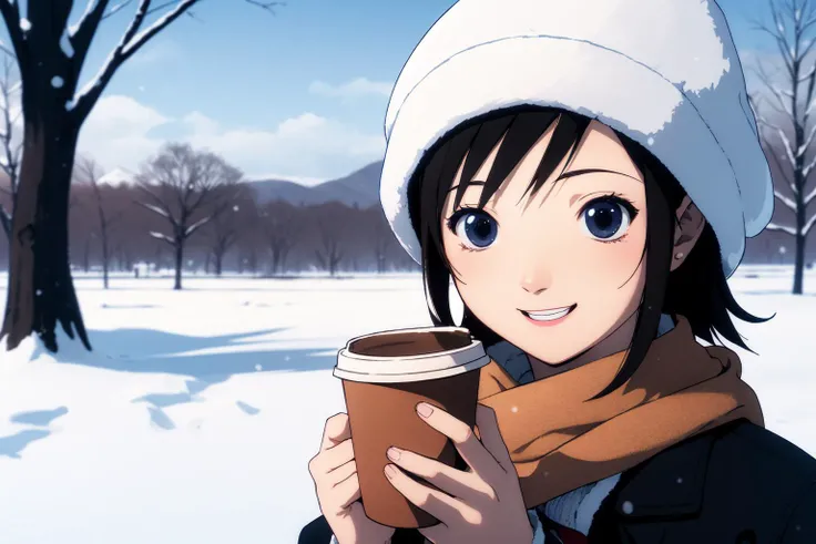 (RAW photo, best quality), 1girl, natural lighting, outdoor, solo,
<lora:alice_mizuki_lain_v1_2:1> alice_mizuki,
winter, scarf, hat, holding a cup of coffee, aroma, snowflakes, smile,