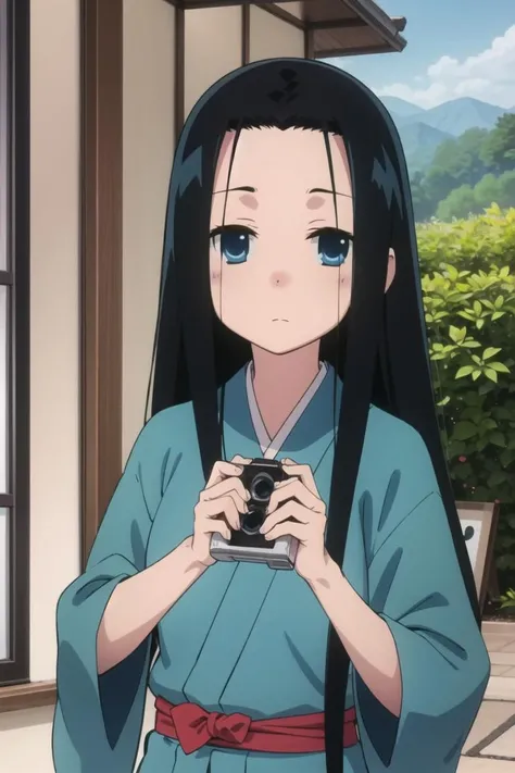 (((picture perfect))), 1girl, solo, <lora:kukuru-joshiraku:0.8>, kukuru anrakutei, traditional japanese clothes, kimino, looking at viewer, expressionless,