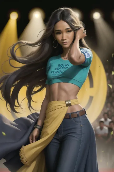 Rampart,dark skin,forehead jewel ,nose piercing,side ponytail ,brown hair, solo, smiling, upper body, close,
RampJS,jewelry, tight orange jumpsuit with white srtipes, knee pads , right glove,
cleavage, blushing, covered nipples,
tool shed, morning, grease, oil marks,
(insanely detailed, beautiful detailed face, masterpiece, best quality) <lora:Rampart:0.8>