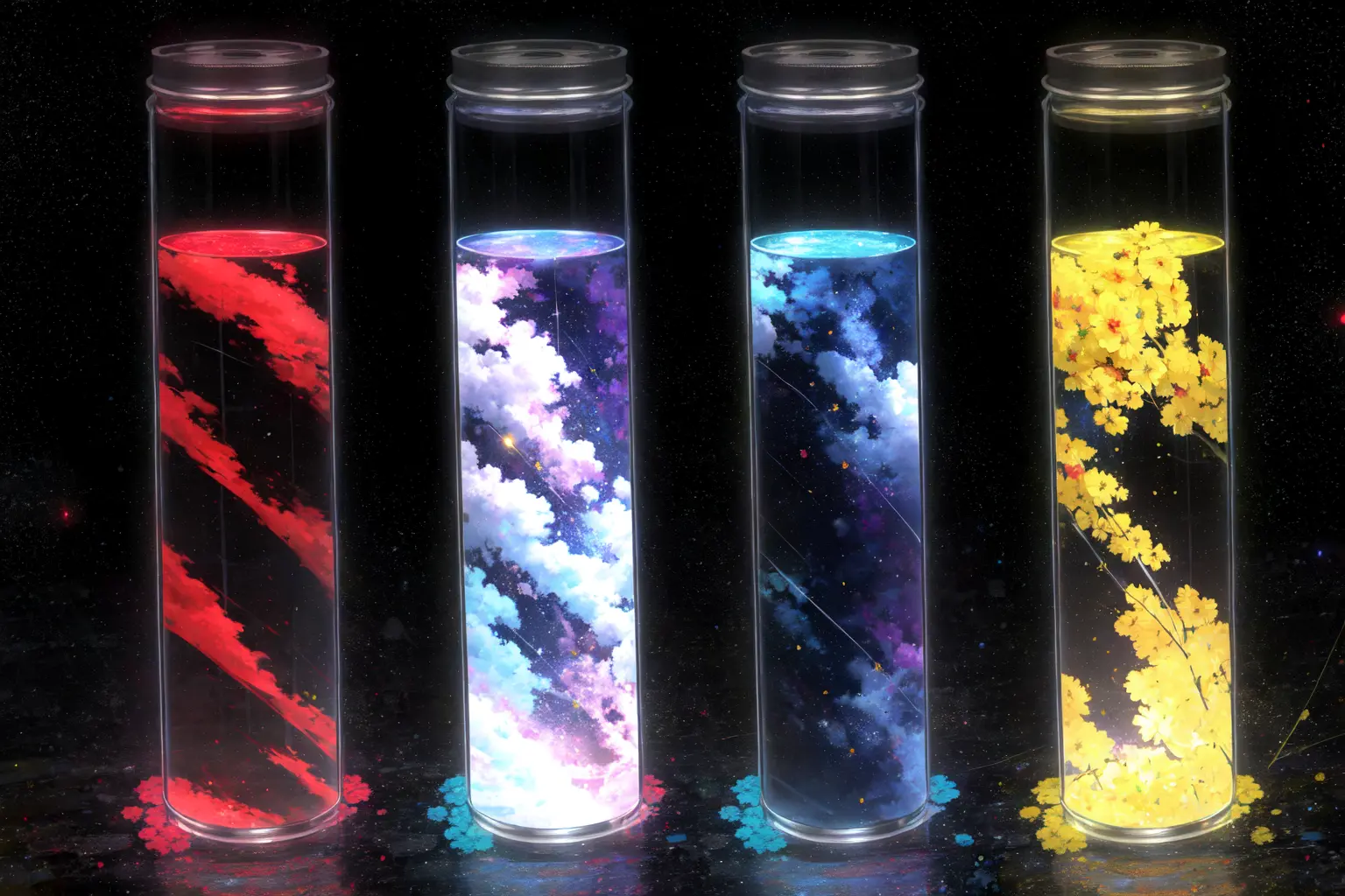 no human, light bulb:2, nature, galaxy, nebula, universe, dark star, dwarf star, black background, high contrast, HDR