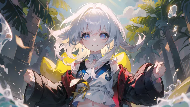 extremely detailed,highres,(masterpiece:1.5),best quality,colorful,official art,beautiful delicate eyes,delicate hands,<lora:beautifulDetailedEyes_v10:0.5>,
clara,honkai_star_rail,<lora:Clara_Honkai_Star_Rail:0.7>,1 girl,solo, smile,looking at viewer, upper body,new school swimsuit,medium shot,sweat,hands on hip,nice hands,perfect hands,
beach,sea,seagull, summer,summer festival,