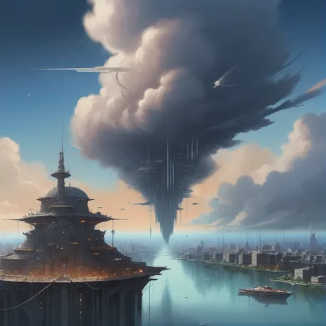 anime style digital painting, a dingy scifi cloud metropolis edge of the multiverse, masterpiece, by Fred Gambino<lora:99_dora:1:1:lbw=SDXL_OUTS>