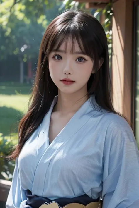 (best quality, masterpiece:1.2), (realistic:1.3), high resolution,(ultra-detailed background, detailed background), bokeh,(symmetrical clear eyes:1.3),an extremely cute and beautiful girl,highly detailed beautiful face and black eyes,beautiful hair,((colorful japanese yukata)),1girl, solo,dynamic angle,cowboy shot,
