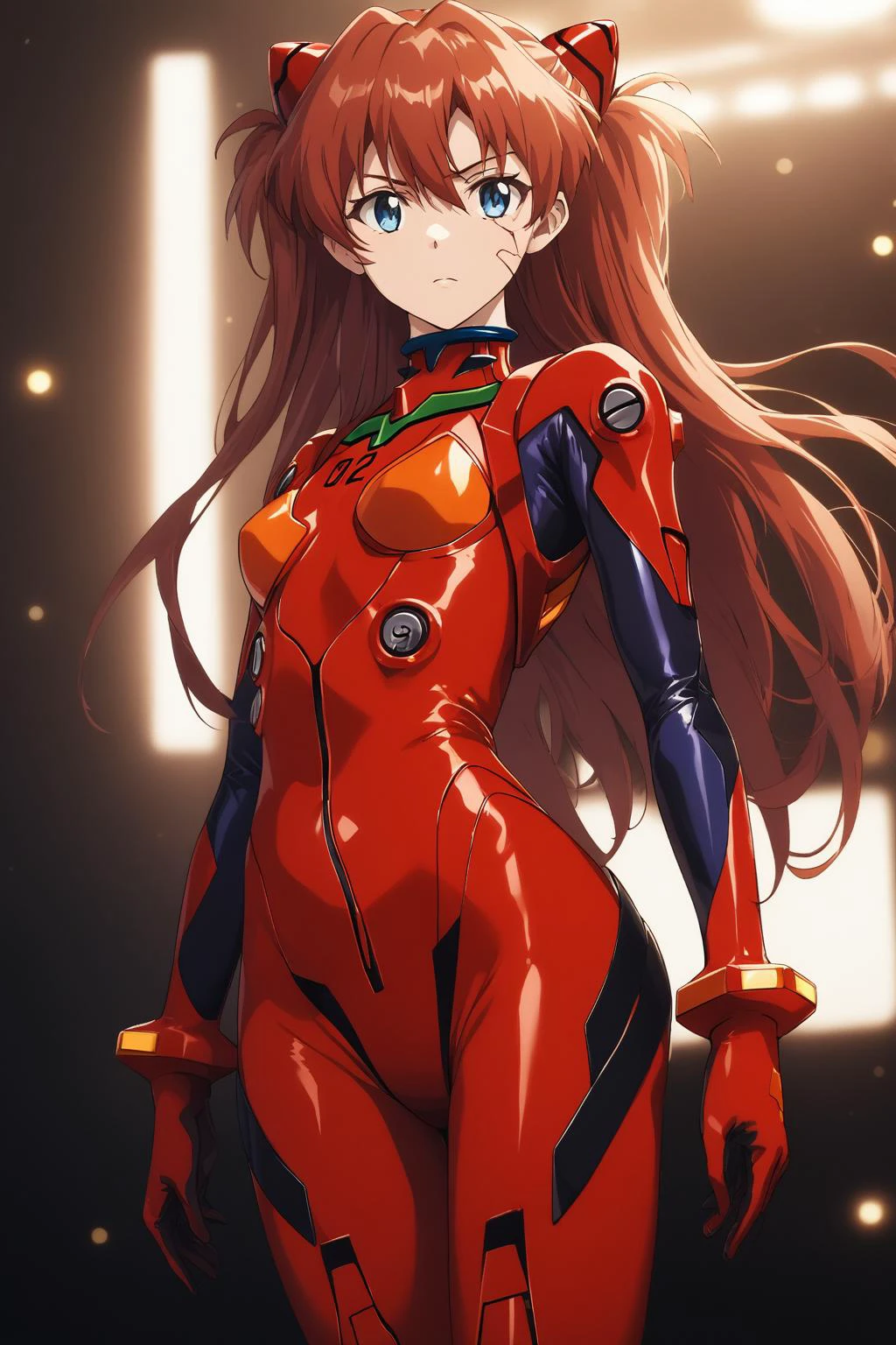 anime artwork cinematic film still anime artwork score_9,score_8_up,score_7_up,score_6_up,score_5_up,score_4_up,(((Ultra-detailed, 8k, highres, masterpiece, ultra-highlights))),very aesthetic,absurdres,beautiful,aesthetic,chromatic aberration,((highly detailed facial features)),((facing random direction)),(((random pose))),((random background)),<lora:asuka-langley-soryuu-ponyxl-lora-nochekaiser:0.8>,asuka langley soryu,long hair,bangs,blue eyes,red hair,hair ornament,bodysuit,pilot suit,plugsuit,red bodysuit,anime still,<lora:More_interesting_backgrounds:0.8>,IBG,depth of field,, shallow depth of field, vignette, highly detailed, high budget Hollywood film, bokeh, cinemascope, moody, epic, gorgeous, film grain . anime style, key visual, vibrant, studio anime, highly detailed