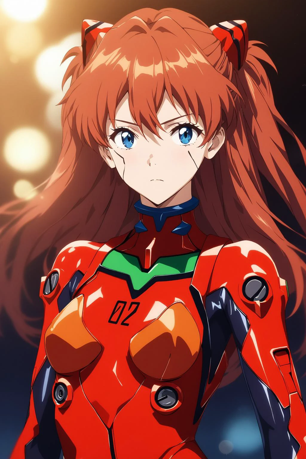 anime artwork cinematic film still anime artwork score_9,score_8_up,score_7_up,score_6_up,score_5_up,score_4_up,(((Ultra-detailed, 8k, highres, masterpiece, ultra-highlights))),very aesthetic,absurdres,beautiful,aesthetic,chromatic aberration,((highly detailed facial features)),((facing random direction)),(((random pose))),((random background)),<lora:asuka-langley-soryuu-ponyxl-lora-nochekaiser:0.8>,asuka langley soryu,long hair,bangs,blue eyes,red hair,hair ornament,bodysuit,pilot suit,plugsuit,red bodysuit,anime still,<lora:More_interesting_backgrounds:0.8>,IBG,depth of field,, shallow depth of field, vignette, highly detailed, high budget Hollywood film, bokeh, cinemascope, moody, epic, gorgeous, film grain . anime style, key visual, vibrant, studio anime, highly detailed