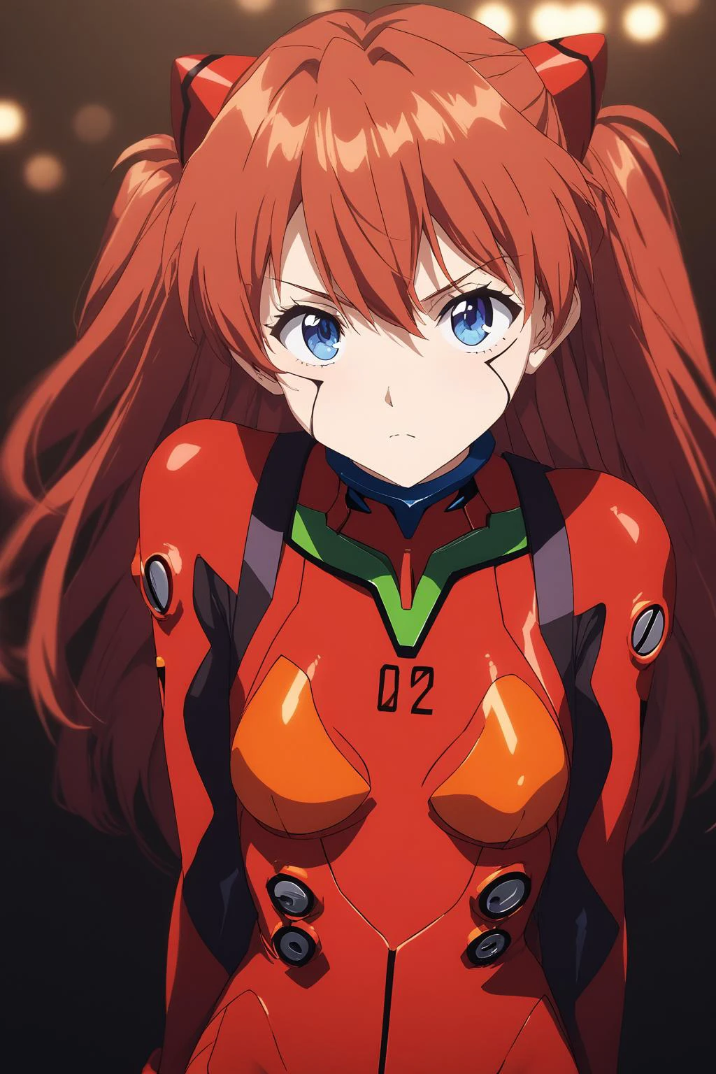 anime artwork cinematic film still anime artwork score_9,score_8_up,score_7_up,score_6_up,score_5_up,score_4_up,(((Ultra-detailed, 8k, highres, masterpiece, ultra-highlights))),very aesthetic,absurdres,beautiful,aesthetic,chromatic aberration,((highly detailed facial features)),((facing random direction)),(((random pose))),((random background)),<lora:asuka-langley-soryuu-ponyxl-lora-nochekaiser:0.8>,asuka langley soryu,long hair,bangs,blue eyes,red hair,hair ornament,bodysuit,pilot suit,plugsuit,red bodysuit,anime still,<lora:More_interesting_backgrounds:0.8>,IBG,depth of field,, shallow depth of field, vignette, highly detailed, high budget Hollywood film, bokeh, cinemascope, moody, epic, gorgeous, film grain . anime style, key visual, vibrant, studio anime, highly detailed