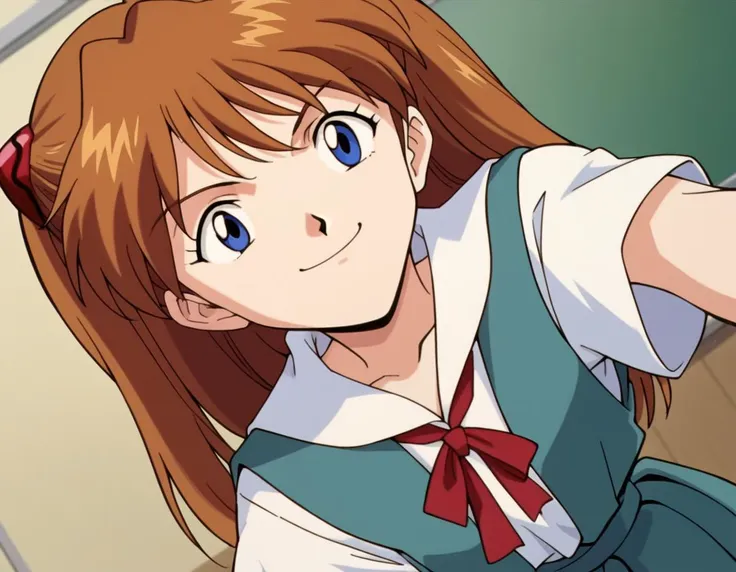 score_9, score_8_up, score_7_up, source_anime,
asuka langley soryu,  <lora:asuka-langley-soryuu-classic-ponyxl-lora-nochekaiser:1>,
asuka langley soryu, long hair, bangs, blue eyes, brown hair, hair ornament,
school uniform, tokyo-3 middle school uniform,
classroom, bent over, smile,
cowboy shot, looking at viewer, solo, dutch angle,