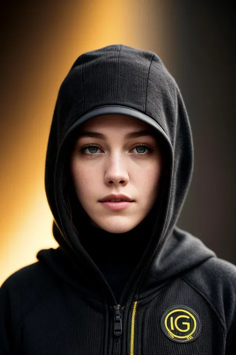 photo of beautiful (Koh_VictoriaPerdetti:0.99), a woman with perfect hair, wearing (black kigurumi:1.1), ((Comfy/Cozy:1.1)), (plain yellow background:1.1), (happy:1.2), modelshoot style, (extremely detailed CG unity 8k wallpaper), professional majestic (photography by august sander:1.1), (Canon AE-1 Camera), 24mm, exposure blend, hdr, faded, extremely intricate, High (Detail:1.1), Sharp focus, dramatic, soft cinematic light, (upper body), (looking at viewer), (detailed pupils), 24mm, 4k textures, soft cinematic light, adobe lightroom, photolab, elegant, ((((cinematic look)))), soothing tones, insane details, hyperdetailed, low contrast