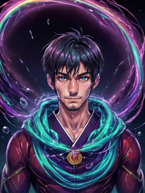 <lyco:GoodHands-beta2:0.51>, hirosh1_n0texist is a young-Japanese-man with short-black-hair <lora:neg4all_bdsqlsz_V3.5:0.658> <lora:AdvancedEnhancer:1.3> <lora:DonMV01dm4g1c:0.48> DonMV01dm4g1c, BREAK portrait, solo, upper body, looking at viewer, detailed background, detailed face, (hogwarts theme:1.1), bubble-wizard, maroon mage robes, surrounded by royal blue bubbles, rainbow, floating orbs, swirling vortex, floating particles, foam, transclucent, swirling bubbles, shimmering, ethereal aura, bubbles in background, twinkle, starry sky, whirlwind, jovial ethereal atmosphere,