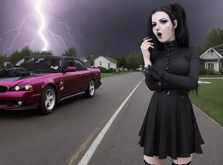 <lora:troom_troom_thumbnail-v2-10:1> troom_troom_thumbnail, tornado in suburbia, goth girl reaction