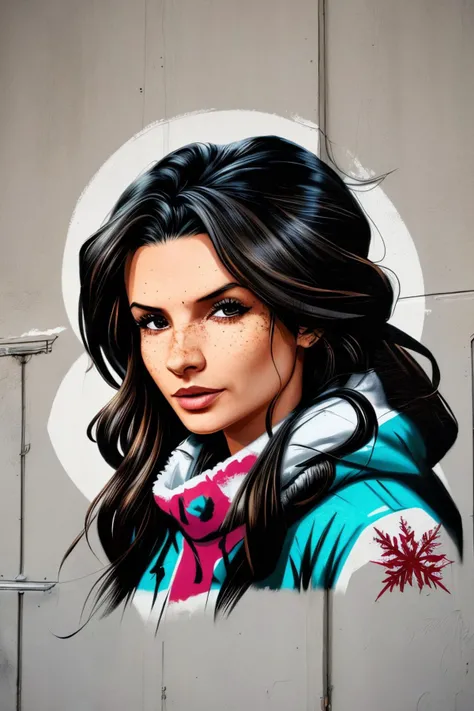 (street art style, urban, vibrant, stencil art, highly detailed:1.15), shadow art style portrait of <lora:sd15_AliceGreczyn_locon_64_v1-000050:1> AliceGreczyn, face, eyes, winter symbols
