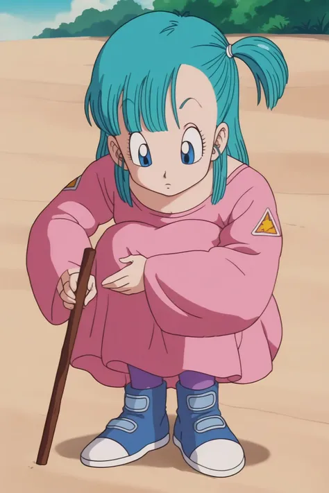 source_anime, score_9, score_8_up, score_7_up, anime screencap,
bulma \(dragonball\), 1girl, knees to chest, solo, drawing, holding stick, pajamas, collarbone, blue eyes, looking down, boots, blue footwear, dress, aqua hair, full body, outdoors, sky, day, socks, tree, one side up, squatting, pink dress, oversized clothes, purple_legwear, eyebrows, eyelashes, sand, beach, from above,
<lora:bulma_pony_v1:0.8>