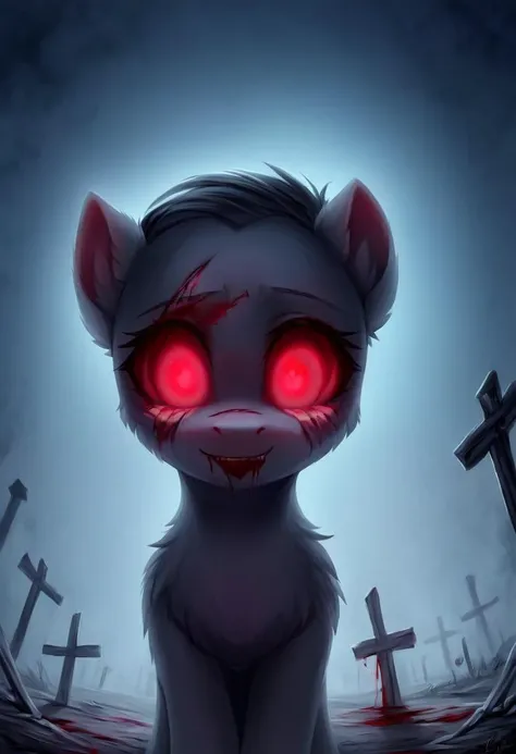 pony, female, glowing eyes, red eyes, black body,scars,(open wounds:1.4), (bones:1.2), glowing blood, (bleeding:1.3), cemetery background, night, very beautiful, best quality, perfect anatomy, fluff, (body fur), masterpiece, (digital painting, soft shading,, warm lighting), (cute:1.3), visible skeleton
, ,Expressiveh,pony, female, glowing eyes, red eyes, black body,scars,(open wounds:1.4), (bones:1.2), glowing blood, (bleeding:1.3), cemetery background, night, very beautiful, best quality, perfect anatomy, fluff, (body fur), masterpiece, (digital painting, soft shading,, warm lighting), (cute:1.3), visible skeleton
