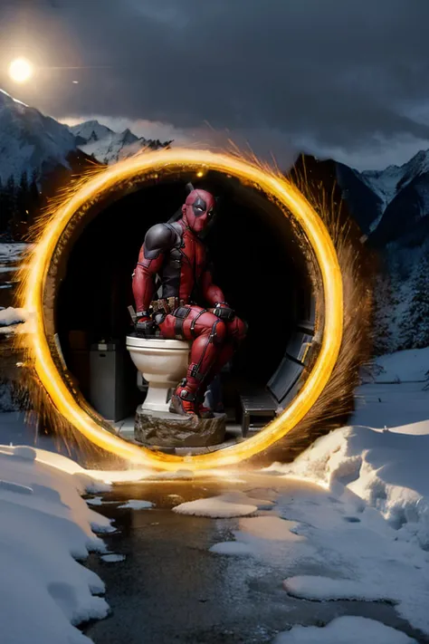 <<lora:Inter_Dimensional_Portal-10:0.9>, 1boy, portal, full body  <lora:The_thinker-10:0.2> The_thinker, sitting statue, sitting on toilet,  <lora:Deadpool:0.9> Deadpool,  ((looking at viewer)), shocked, sitting on toilet,
