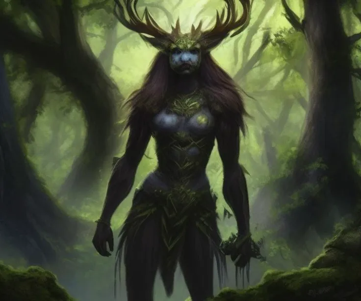 fking_mtg, award-winning portrait of a enchanted creature posed in a forest