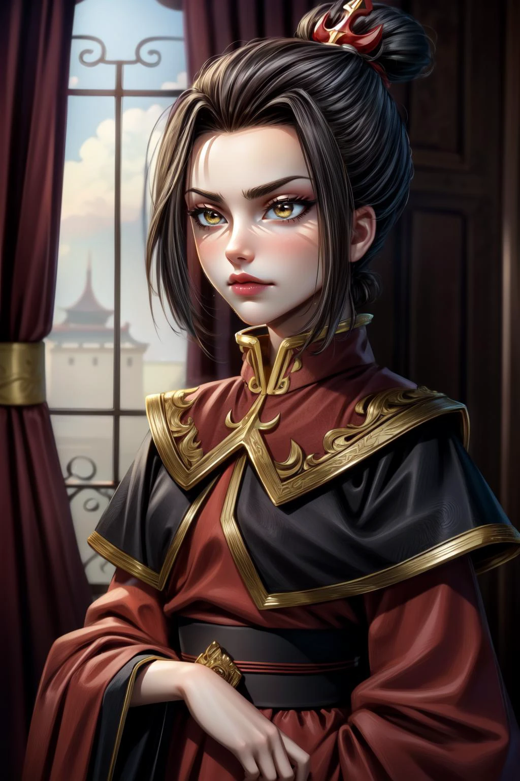 (masterpiece, best quality), intricate details,
<lora:Azula:0.8> Azula, 1girl, solo, <lora:add_detail:0.6> <lora:more_details:0.4>