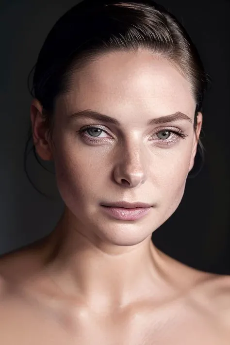 r3b3ka, (close-up:1.1) portrait of woman,oiled shiny skin,(slick undercut:1.1) hair,(simple-grey-backdrop:1.0),nude,
8k uhd,best quality,masterpiece,sharp focus,
<lora:CR-RebeccaFerguson-v3-Panache:0.8>
