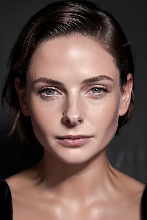 r3b3ka, (close-up:1.0) portrait of woman,oiled shiny skin,(slick undercut:1.1) hair,(simple-grey-backdrop:1.0),nude,
8k uhd,best quality,masterpiece,sharp focus,
<lora:CR-RebeccaFerguson-v3-Panache:0.8>