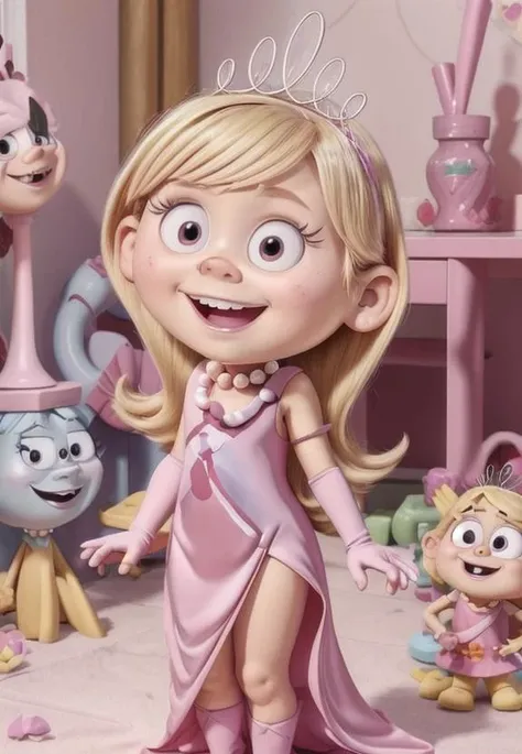 ((masterpiece, best quality)),(complex light),solo, solo focus, full body,1girl, lola loud, blonde hair, long hair, <lora:lolaLoud1-10:0.8>,pink dress, pearl necklace, crown,smile, missing tooth, pink gloves, pixar style <lora:_face0.5> <lora:body_size_control_v1.0:1> pink eyes