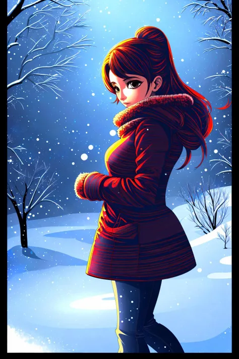 <lora:TaS_v1:1> masterpiece, highly detailed 8k raw photo, best quality, intricate details, 1girl in xyzdd style, winter background