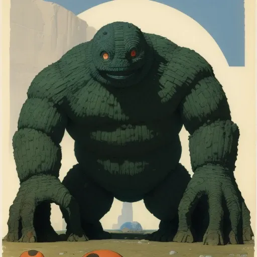 a golem monster made entirely out of footballs by betty parsons , ed mell , aleksi briclot
