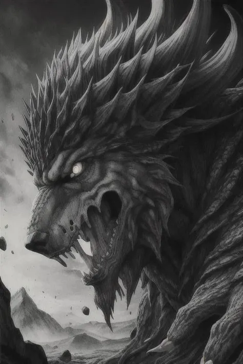 portrait,
ghoul,
werewolf,
empty eye socket,
rotten flesh,
armor and clothe with torn edges,
sharp claws,
black and white colors,
monochrome,
horror:(0.9),
standing,
looking at viewer,
fighting stance,
realistic,
cinematic shot,
dynamic light,
ultra detail,
full detail,
realistic, 8k,
masterpiece,
comicbookpencils,
by Kentaro Miura