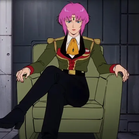 masterpiece,high quality,solo,
<lora:fualaglifon002:0.7>,
fuala,1woman,
pink hair,
military uniform,dark green jacket,ascot,epaulettes,
belt,black pants,
black boots,