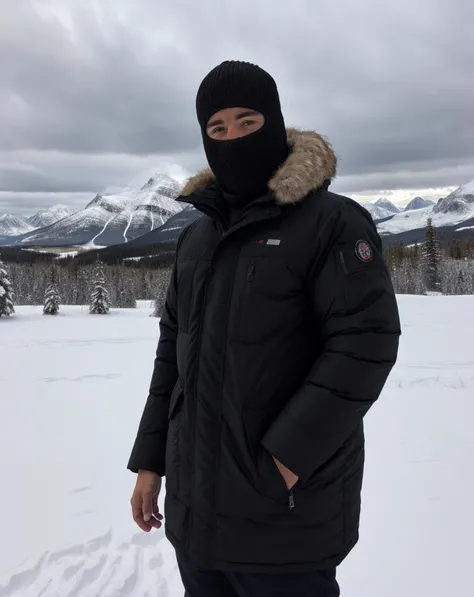 <lora:Balaclava__Ski_Mask__Bandit_Hat:0.8>, masterpiece, best quality, man wearing a balaclava ski mask, winter parka, standing on a snowy mountain, intricate detail, atmospheric, dramatic