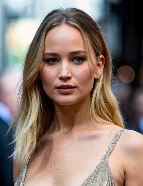 extremely high quality RAW photograph of (jenniferLaw1:0.9), wearing shirt, cleavage, in street, (portrait), (skin details, high detailed skin texture), ((photorealistic), film grain), 8k high definition, insanely (detailed face), detailed eyes, (photo), (photograph),highly detailed, sharp focus, 4k, focus on eyes,bokeh, staring at camera, ,gigapixel,by hasselblad,