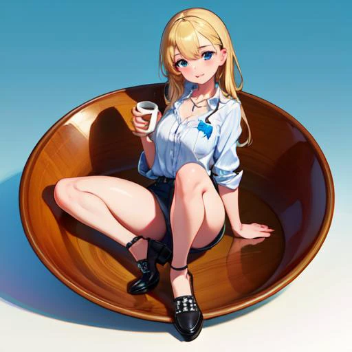 (masterpiece, best quality, detailed:1.5), coffee, female footwear