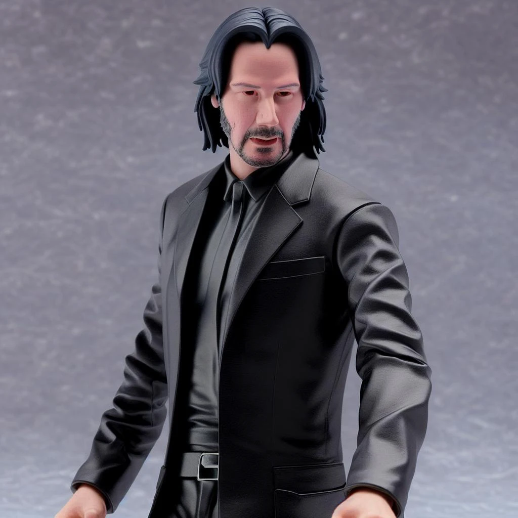 relistic actionauf style Keanu Reeves