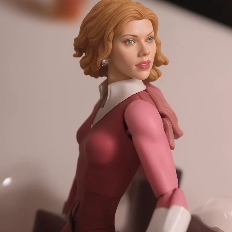 realistic boxati style Scarlett Johansson, close-up