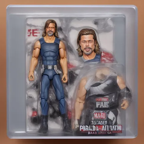 realistic boxati style Brad Pitt, close-up