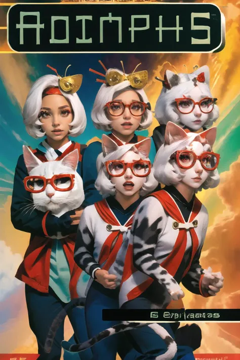 Highly detailed, High Quality, Masterpiece, beautiful, <lora:Pos_AnIORHS:1>, purah, red glasses, hair ornament, hair stick, red headband, <lora:Char_Zelda_Purah:0.8>, cat, animorphs