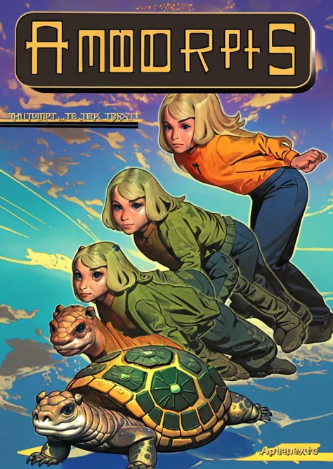 animorphs, Terra_dc, <lora:Terra_dcV2:0.8> turning into a Russian Tortoise, <lora:Animorphs-09:1>