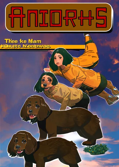 animorphs, turning into a Field Spaniel, <lora:Animorphs-09:1>,