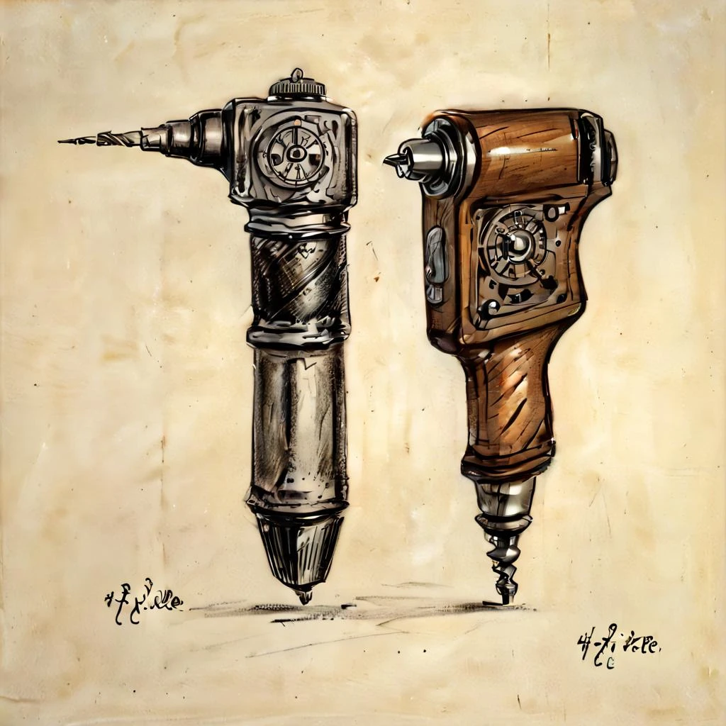 ((best quality)), ((masterpiece)), ((realistic,digital art)), (hyper detailed),ZilleAI Hand-cranked Drill, Inlays,Human-Centered Design, Zigzag, Hairy, <lora:Zille_Style:1>