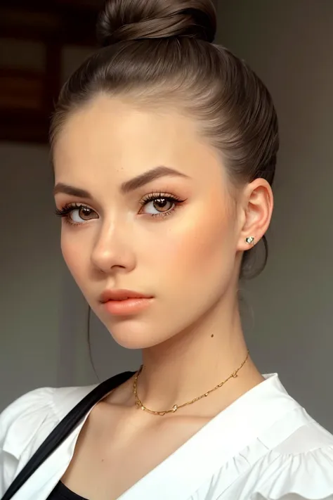 <lora:EvelinAndras_v1:.9> EvelinAndras, focus on eyes, close up on face, pouting, wearing jewelry, hair styled low rolled bun