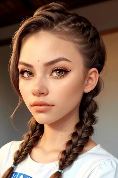 (obra maestra: 1.3), (8k, fotorrealista, foto RAW, mejor calidad: 1.4), (1girl), Hermosa chica adolescente , chica europea , 15 yearrown light hair,cabello largo: 1.ony tail, ojos azules , hermosos ojos detallados, (piel realista), piel hermosa , pecas en mejillas y nariz, viste uniforme de baseball , ultra-high-resolution, detallado, cuerpo delgado ,hermoso cuerpo de chica adolescente , Lynn loud