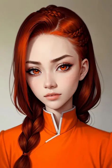 <lora:EvelinAndras_v1:.9> EvelinAndras, focus on eyes, close up on face, Mandarin color hair styled braided hair