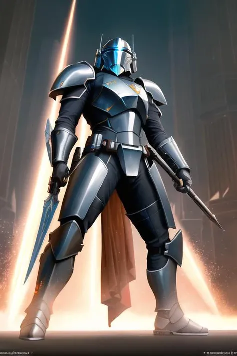 (extremely detailed CG unity 8k wallpaper), poster of elite (Beskar Steel pattern:1.6) intricate armor mandalorian in a battle stance, professional majestic oil painting by Ed Blinkey, Atey Ghailan, Studio Ghibli, by Jeremy Mann, Greg Manchess, Antonio Moro, trending on ArtStation, trending on CGSociety, Intricate, High Detail, Sharp focus, dramatic, by midjourney and greg rutkowski, realism, beautiful and detailed lighting, shadows, by Jeremy Lipking, by Antonio J. Manzanedo, by Frederic Remington, by HW Hansen, by Charles Marion Russell, by William Herbert Dunton