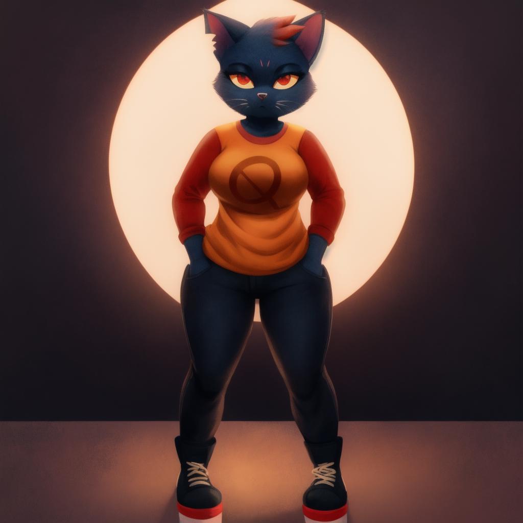 A close up of a person standing in front of a light - SeaArt AI