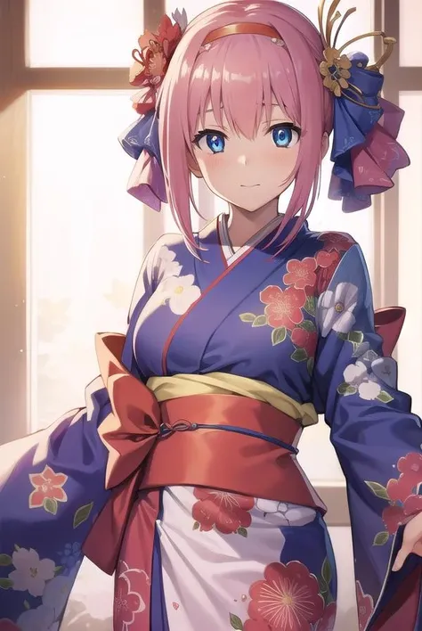 princessconnectyui, <lora:princessconnectyui-lora-nochekaiser:1>,
yui, 1girl, blue eyes, hair between eyes, medium hair, pink hair, sidelocks,
BREAK blue flower, floral print, flower, hair flower, hair ornament, hairband, japanese clothes, kimono, long sleeves, obi, pink kimono, print kimono, red flower, red hairband, sash, wide sleeves,
BREAK looking at viewer,
BREAK indoors, classroom,
BREAK <lyco:GoodHands-beta2:1>, (masterpiece:1.2), best quality, high resolution, unity 8k wallpaper, (illustration:0.8), (beautiful detailed eyes:1.6), extremely detailed face, perfect lighting, extremely detailed CG, (perfect hands, perfect anatomy),