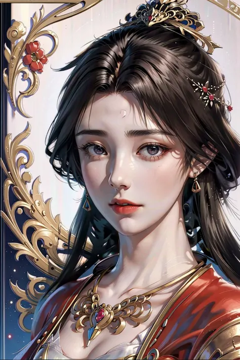 (masterpiece, top quality, best quality, official art, beautiful and aesthetic:1.2), (1girl), extreme detailed,colorful,highest detailed, official art, unity 8k wallpaper, ultra detailed, beautiful and aesthetic, beautiful, masterpiece, best quality, (zentangle, mandala, tangle, entangle) , <lora:yuechan_weddingClothes:0.6>,yuechan_wedding_lothes,<lora:PerfectNwsjMajic_4:0.7>,PerfectNwsjMajic,looking at the viewer