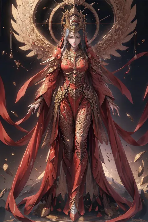 8K raw photo, Best quality, masterpiece, ultra high res, (zentangle, mandala, tangle, entangle),colorful,(photorealistic:1.4),raw photo, 1girl,tall female, skinny, slim_legs, solo,(perfect body shape),holy light,gold foil,gold leaf art,glitter drawing,(full body), <lora:nvwushen-000020:0.3>,ban,<lora:yuechan_weddingClothes:0.4> ,yuechan_wedding_lothes,  <lora:gaodaxintai:0.3>,gadaxintai