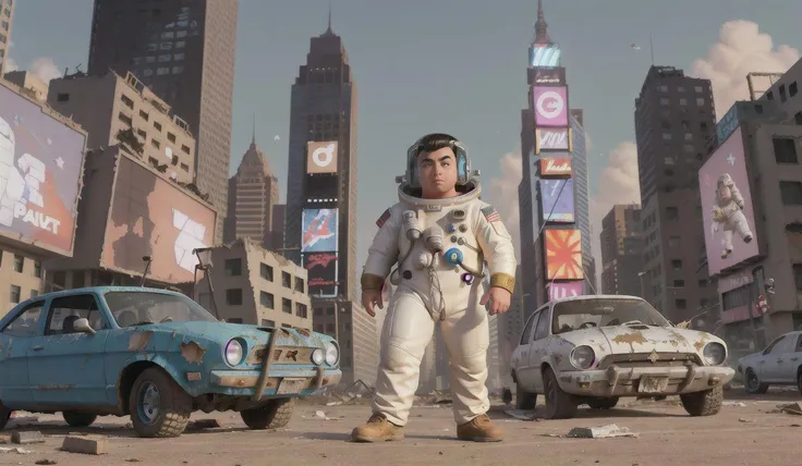 frazetta style!!! american white spacesuit chubby astronaut in giant postapocalyptic abandoned destroyed times square, wrecked buildings, destroyed flipped wrecked cars, in the style of painting by frazetta  endprompt] I woke up to this, I was floating in time, but I had to hold down the F, S, T, R to get up or I'd wake up but they decided that there wasn't enough space in the room so I jumped to the controls, I slowly reached into my pockets and pulled out a small piece of plastic, It wasn't a real piece like some people are used to but it was some kind of thing and it had some sort of metal-like material, (It seemed to do some sort of electrical activity:1.28)